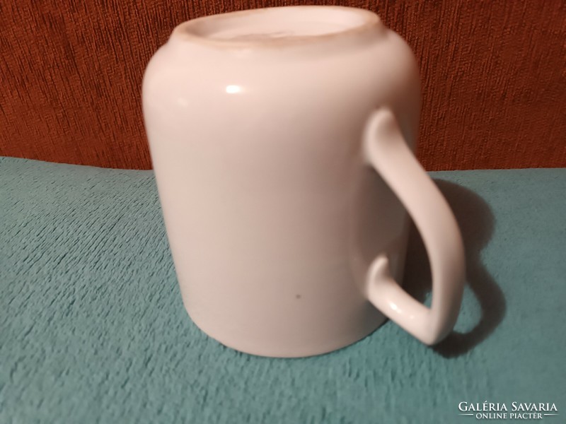 Old marked retro czechoslovakia white mug with handle