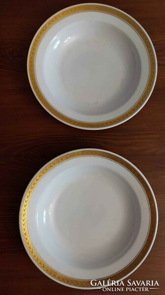 Zsolnay plates with gilded edges