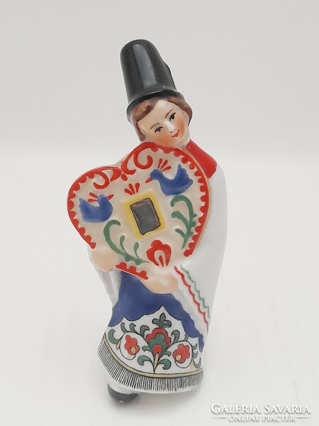 Drasche porcelán mézeskalácsos népviseletes figura, 10 cm