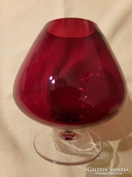 Glass glass red cognac 14x14cm