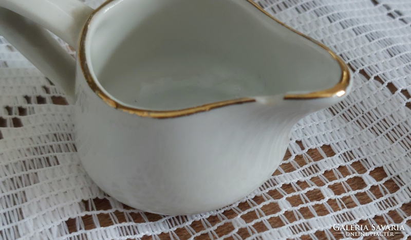 Antik Hollóházi porcelán kávés, mokkás 4 darabos készlet + 2 db mini tej - tejszín kiöntő