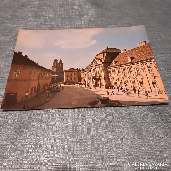Postatiszta Székesfehérvár Szabadság tér a püspöki palotával képeslap