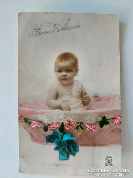 Régi képeslap baba fotó