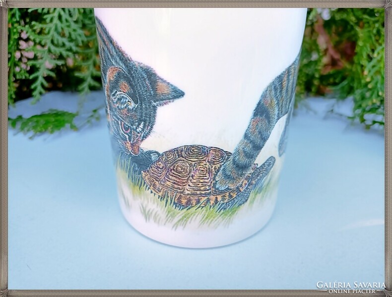 Roy Kirkham macska mintás minőségi angol porcelán bögre