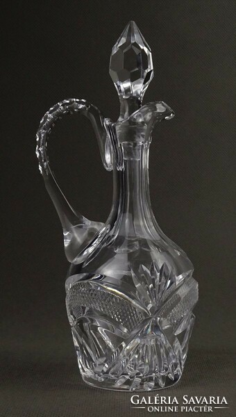 1Q351 old vinegar or oil crystal offering with pouring plug 17 cm