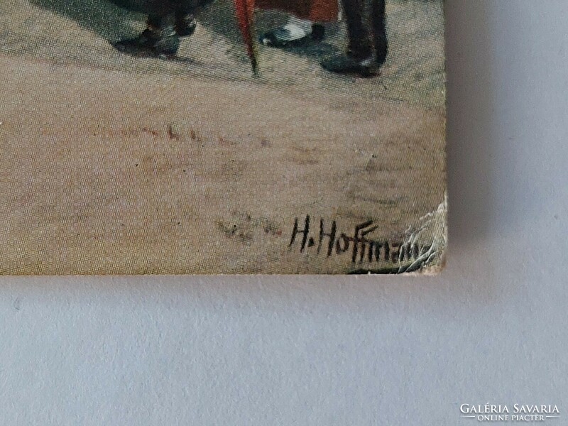 Régi képeslap életkép H. Hoffmann