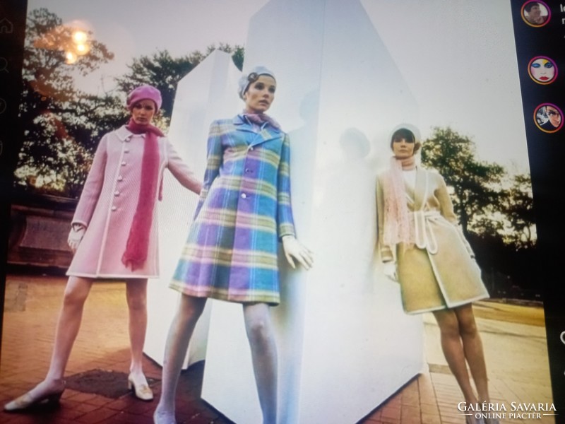 Vintage ruha: női gyapjú kabát pasztell színekben - 1966-os modell