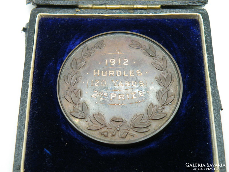 UK0203  1912 angol bronz medál gátfutás University of London Athletic Union