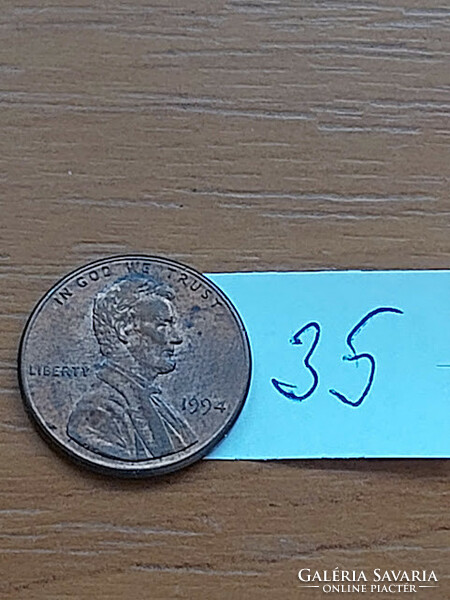 Usa 1 cent 1994 abraham lincoln, copper-zinc 35