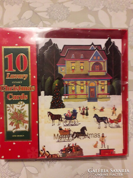 Karácsonyi képeslapok vagy ajándék kísérő 8 db. Új. 16x11cm.