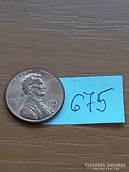 Usa 1 cent 1983 / d, abraham lincoln, copper-zinc 675