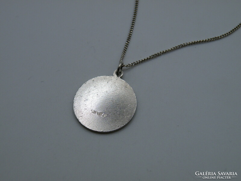 UK0211  Vintage MÉRLEG horoszkóp ezüst medál és nyaklánc  925