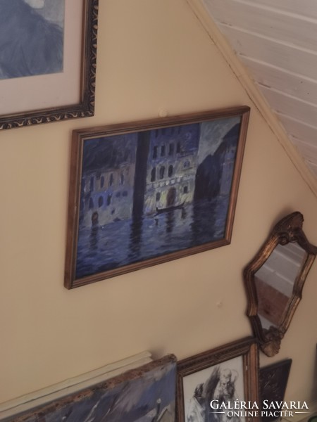 Sale Venice star Zoltán impressionist painting oil, cardboard 30x40cm