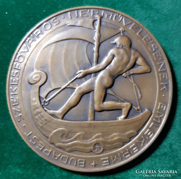 Gergely Szántó: commemorative medal of the folk cultivation of Budapest Székeš capital (1932)
