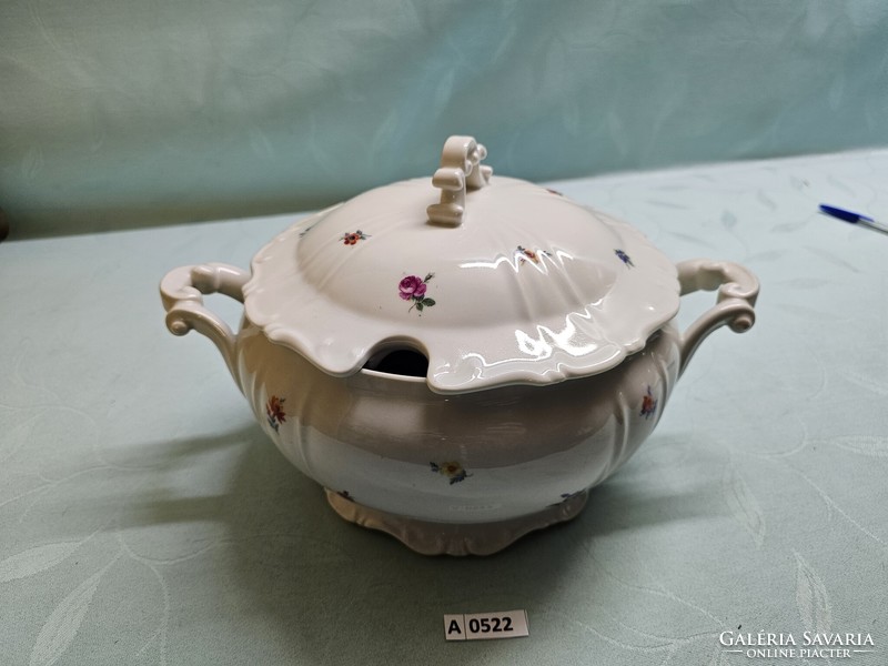 A0522 zsolnay flower pattern porcelain soup bowl