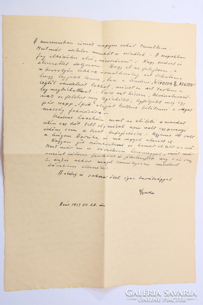 KÉZIRAT - Kákay-Szabó György festőművész levele és névjegyei 1933 Bécs