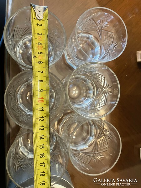 Csiszolt kristály pohár 6 darab