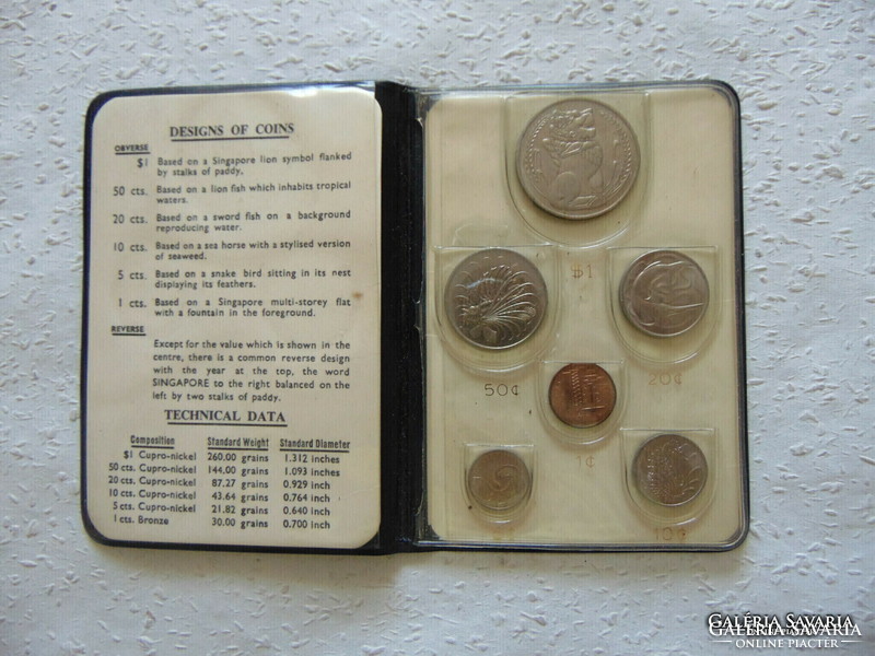 Szingapur 1968 6 darab érme bliszterben