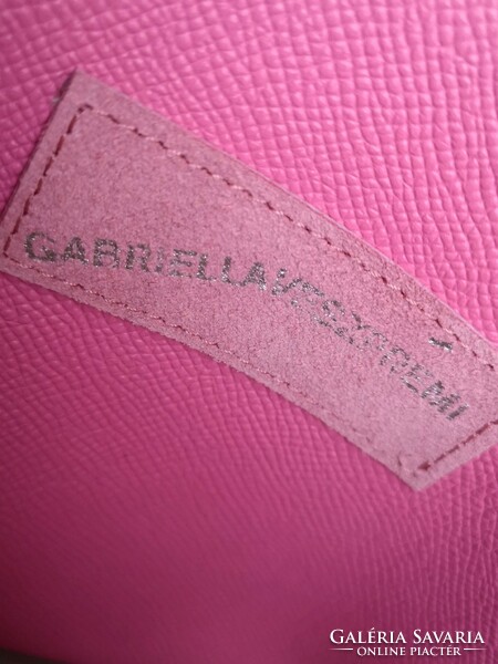 Gabriella Veszprémi nagy bőr táska, rózsaszín, természetes bőr , ezüst színű fém szerelékek