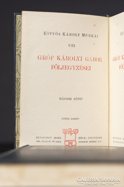 Károly Eötvös: notes of Count Gábor Károlyi i-ii.