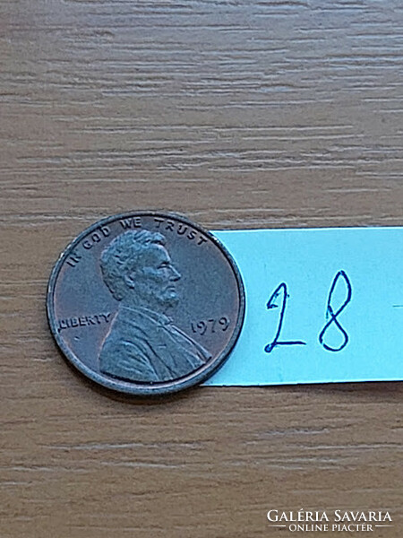 Usa 1 cent 1979 abraham lincoln, copper-zinc 28