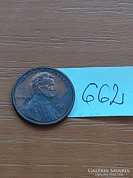 Usa 1 cent 1982 / d, abraham lincoln, copper-zinc 662