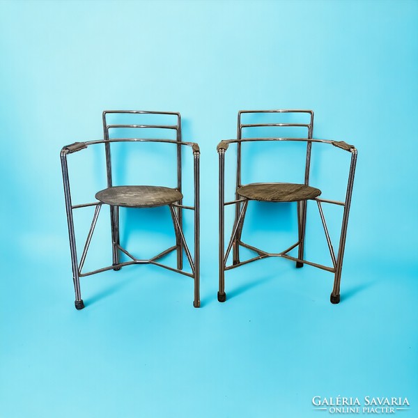 Retro, space age design metal frame chairs 2 in one