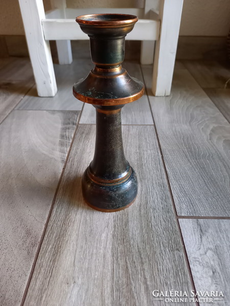 Old copper craftsman candle holder (20.5x7.5 cm)