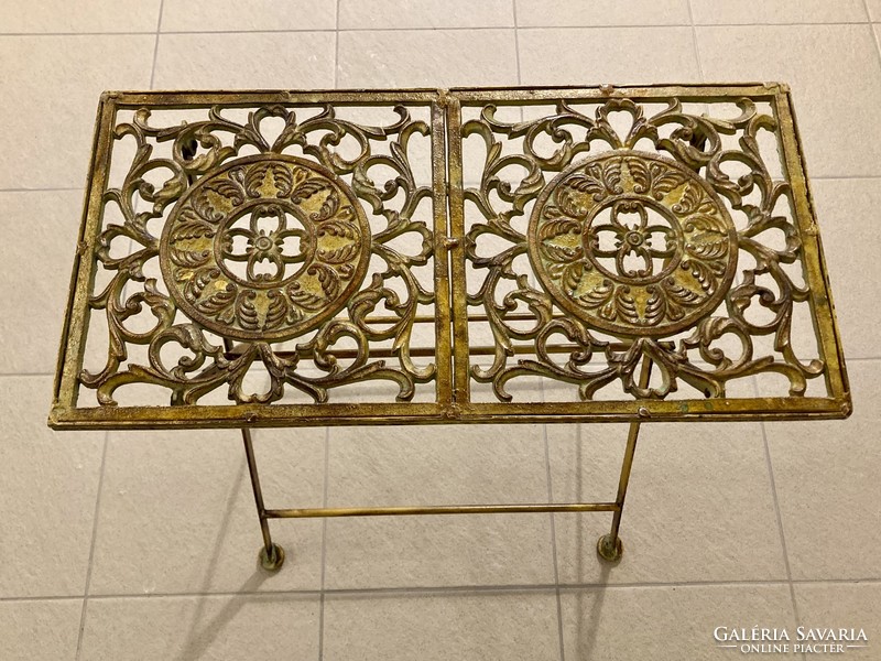 Vintage cast iron folding table, stand
