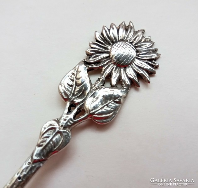 Floral silver spoon 10.5cm
