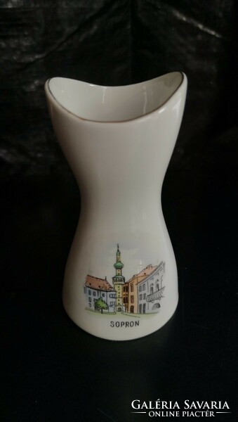 Aquincum porcelán váza Sopron 9 cm