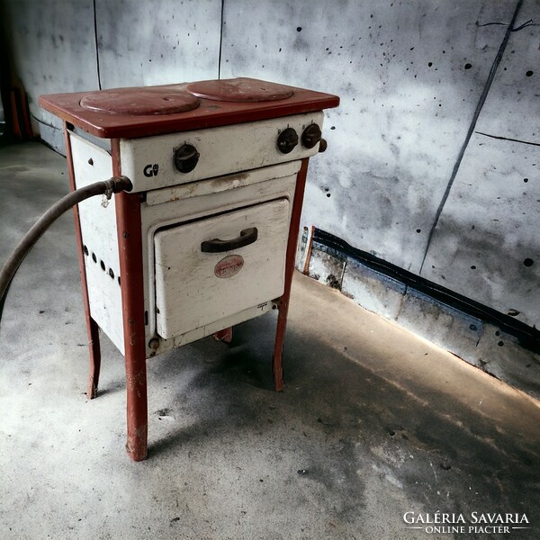 Retro gas cylinder stove, summer kitchen