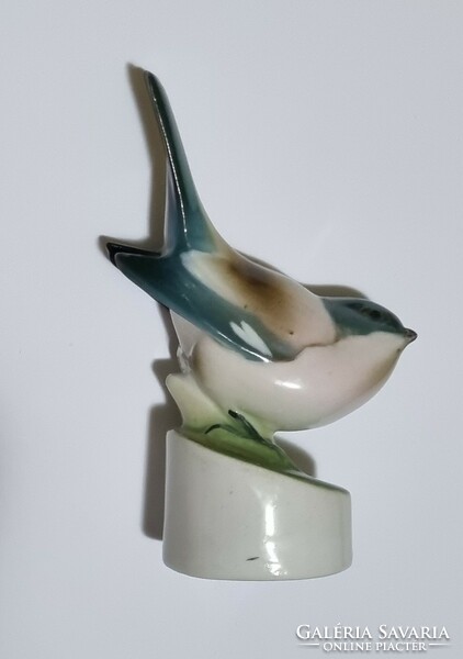 1 Zsolnay tit with a short beak is rare! Porcelain figure nipp