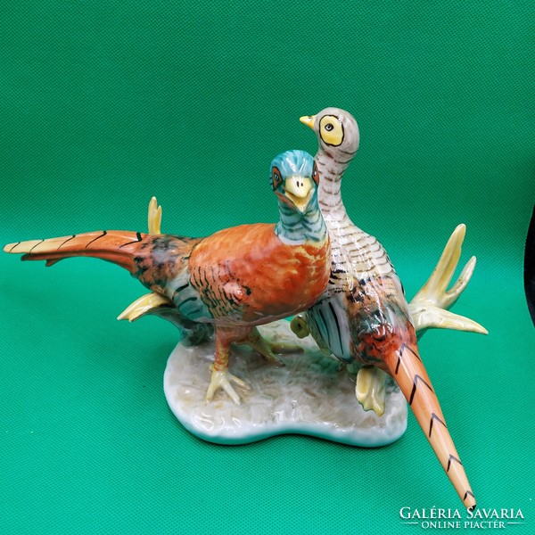 A rare collector's figurine of a pair of pheasants from Cluj