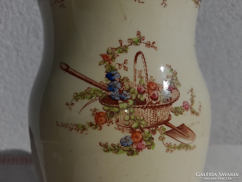 LUNÉVILLE márkájú FRANCIA HISTORIZÁLÓ fajansz lámpatest / váza, XIX. szd.