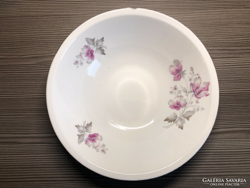 Alföldi gold rim flower pattern porcelain soup bowl