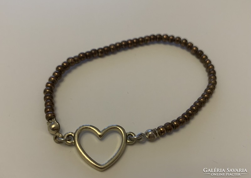 New bronze beaded heart heart pendant bracelet bangle bracelet