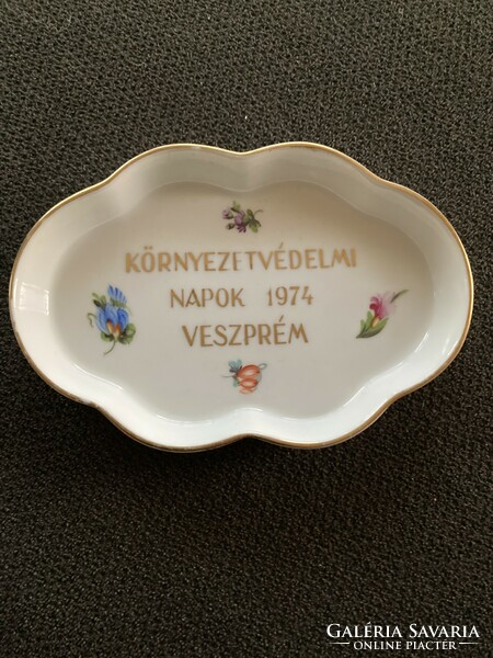 Herend bowl with inscription environmental protection days 1974 Veszprém