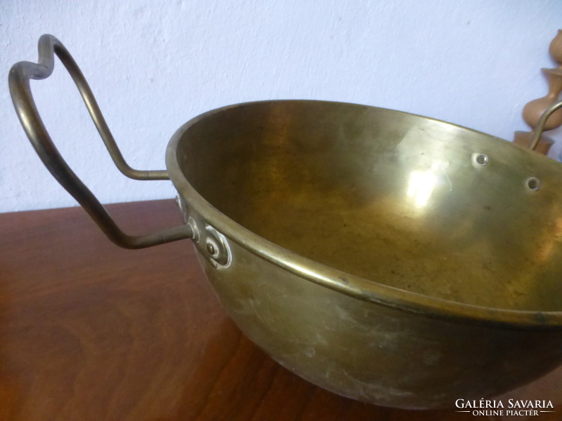 Beautiful copper whisk, forged foam bowl. Confectionery, gastronomy, decoration.