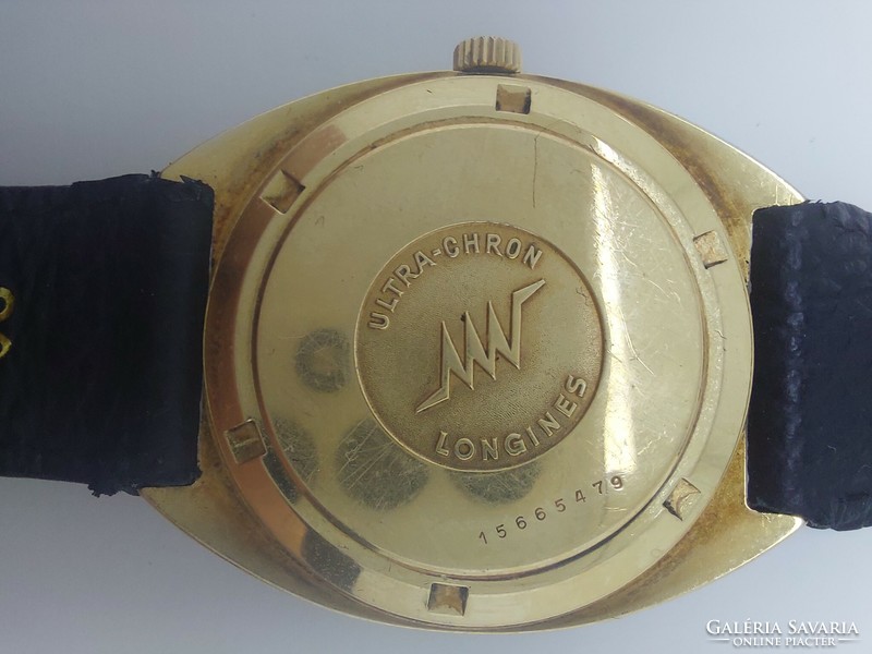 302T. 18K gold (min. 20G) longines ultra-chron automatic watch with gold rotor, in excellent condition 37mm
