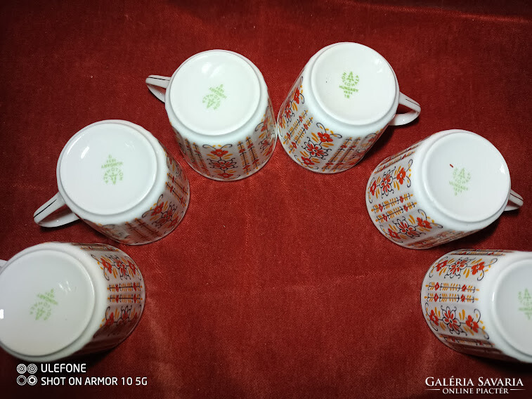 Cuki mintás eredeti  Hollóházi kávés csészék eladók csészealj nélkül.