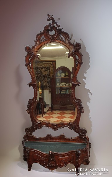 Barokk antik angyalfejes velencei palota tükör ELADÓ / BÉRELHETŐ