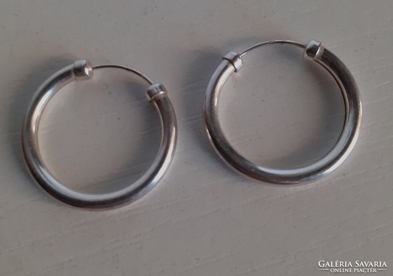 Retro, marked silver hoop earrings in nice condition.