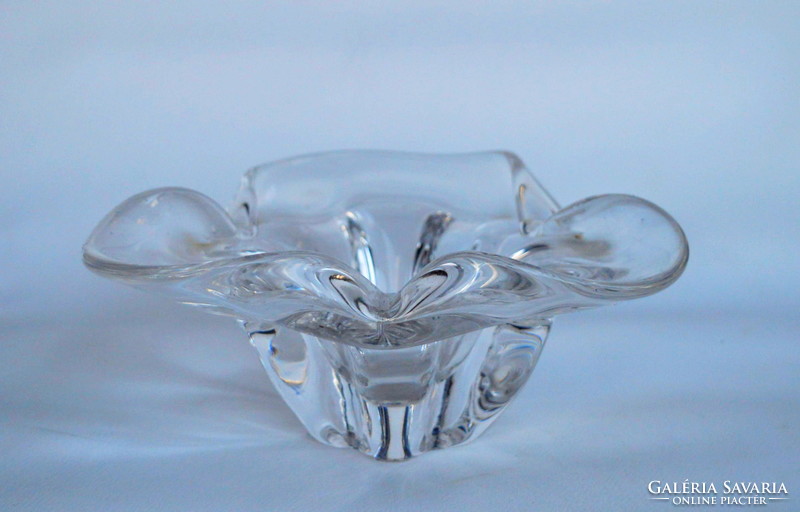 Czech glass serving bowl