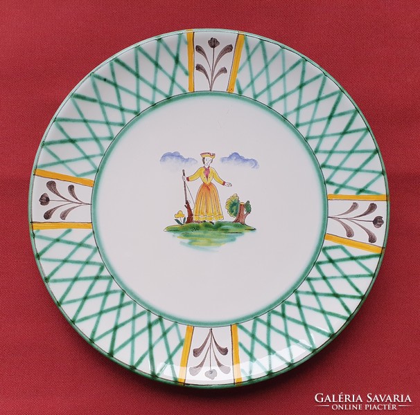 Rare gmundner hand painted ceramic porcelain bowl plate with wall hanging hunter pattern