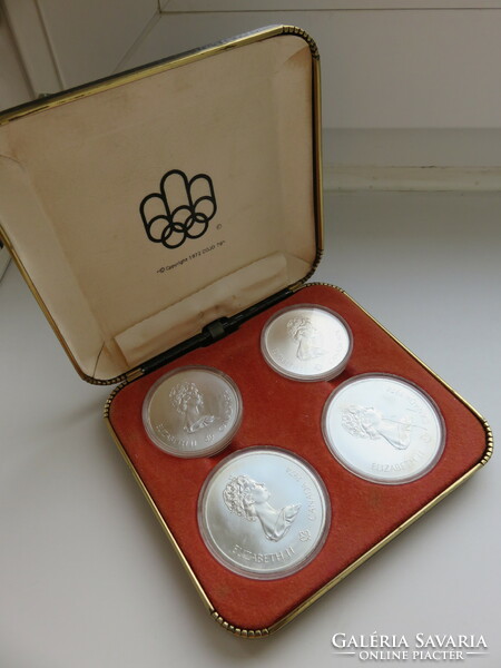 Canada, ii. Erzsébet 2 each Montreal Olympic silver 5 and 10 dollars in original gift box