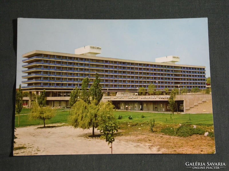 Postcard, Balatonfüred, Annabella Hostel, hotel skyline, retail park detail