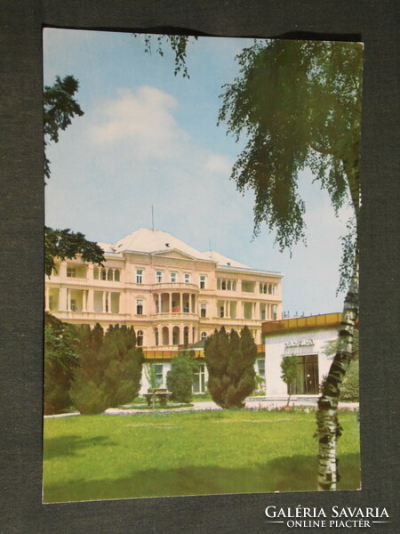 Képeslap, Balatonfüred, Állami szívkórház, kastély látkép részlet