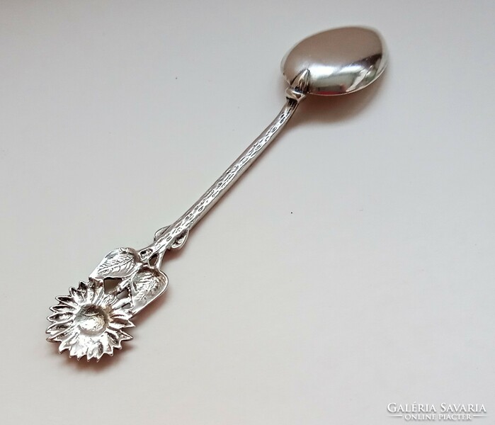 Virágos ezüst kiskanál 10.5cm