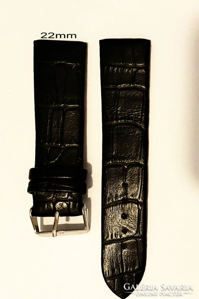 Crocodile pattern leather watch strap 22 mm